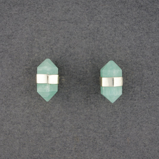 Sterling Silver Amazonite Point Stud Earrings