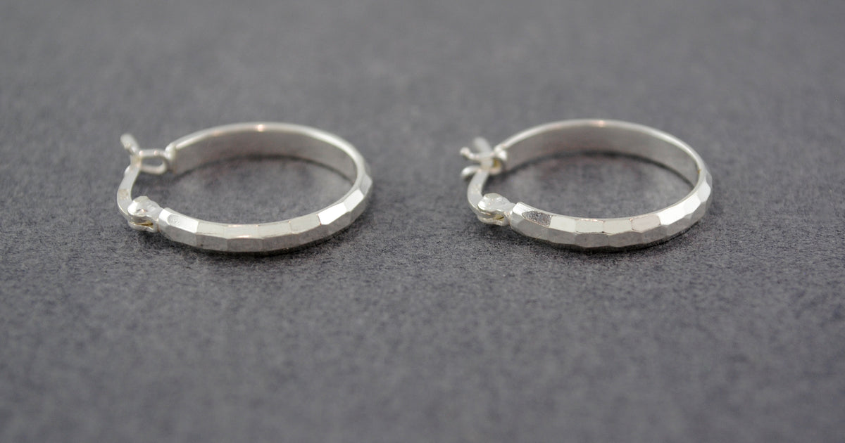 Sterling Silver Sparkling Hoop Earrings