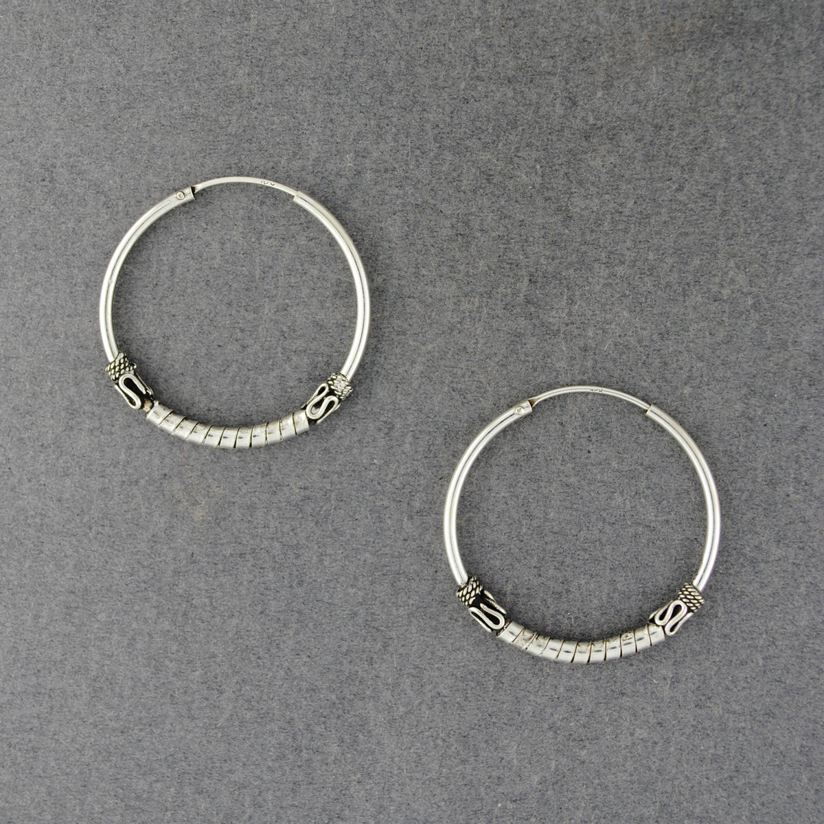 Sterling Silver Medium Twisted Hoop Earrings