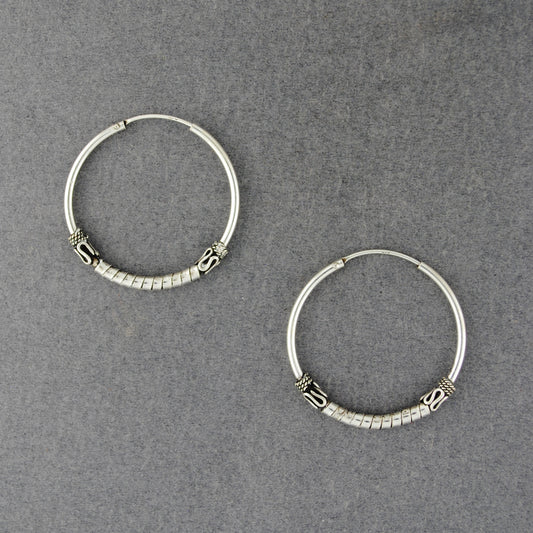 Sterling Silver Medium Twisted Hoop Earrings