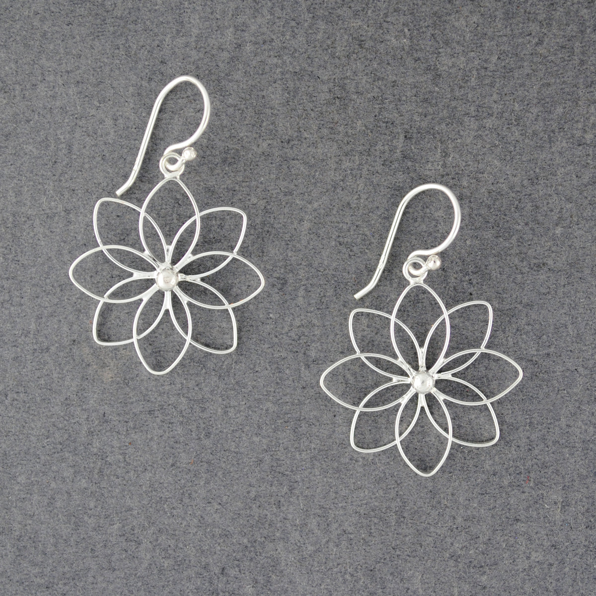 Sterling Silver Open Flower Earrings