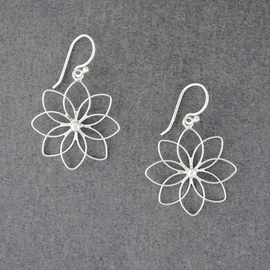 Sterling Silver Open Flower Earrings