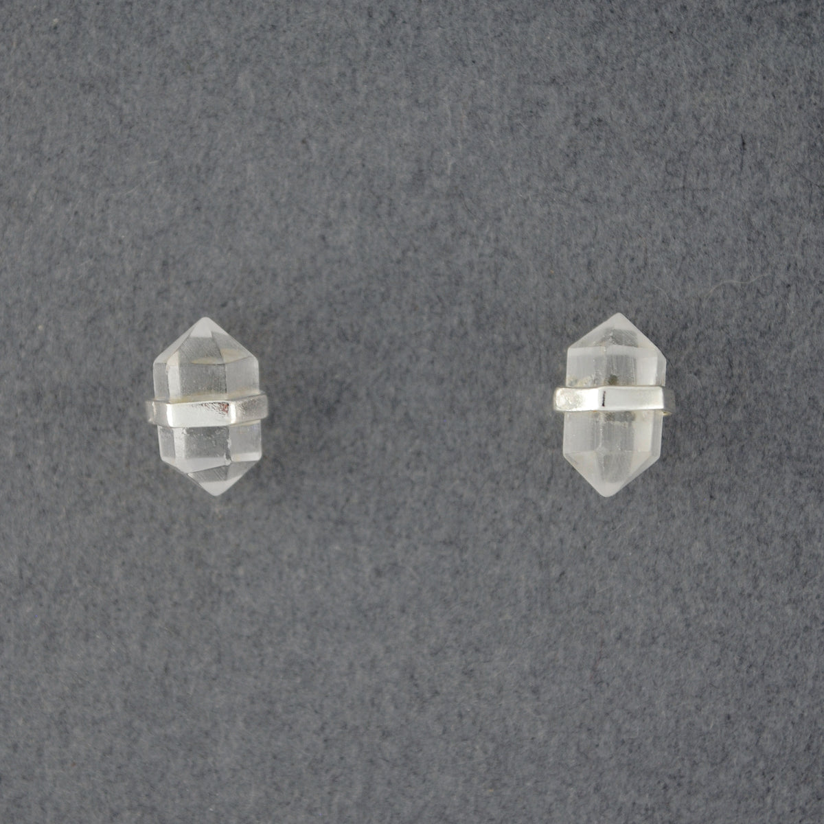 Sterling Silver Crystal Point Stud Earrings