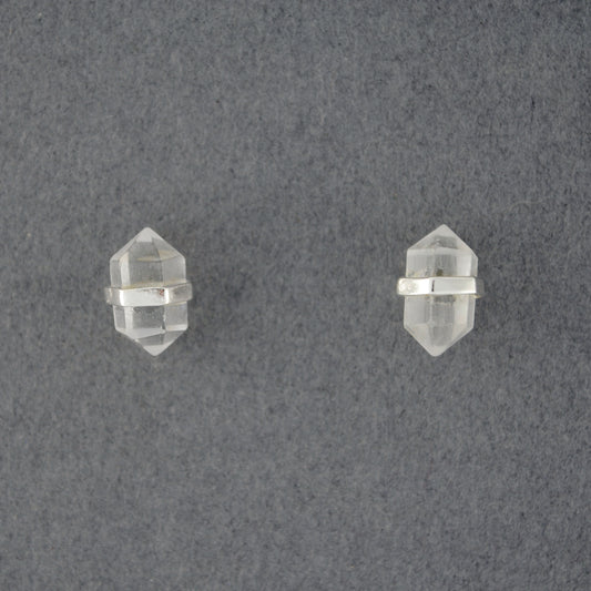 Sterling Silver Crystal Point Stud Earrings