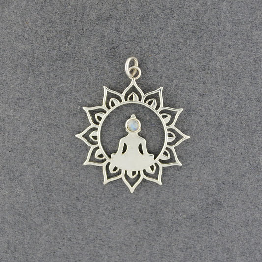 Sterling Silver Yogi Mandala Pendant