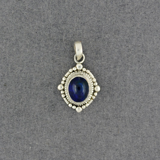 Sterling Silver Nepali Oval Opal Pendant