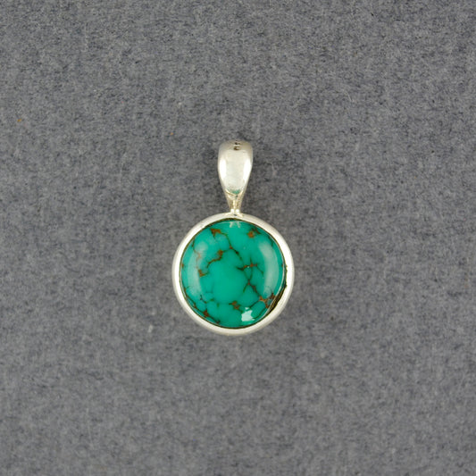Sterling Silver Round Turquoise Pendant