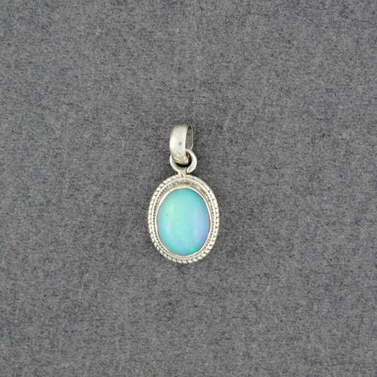 Sterling Silver Small Nepali Opal Oval Pendant