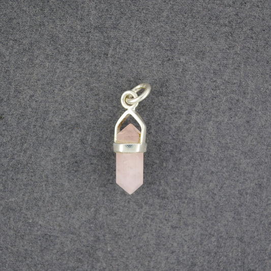Sterling Silver Rose Quartz Mini Point Pendant