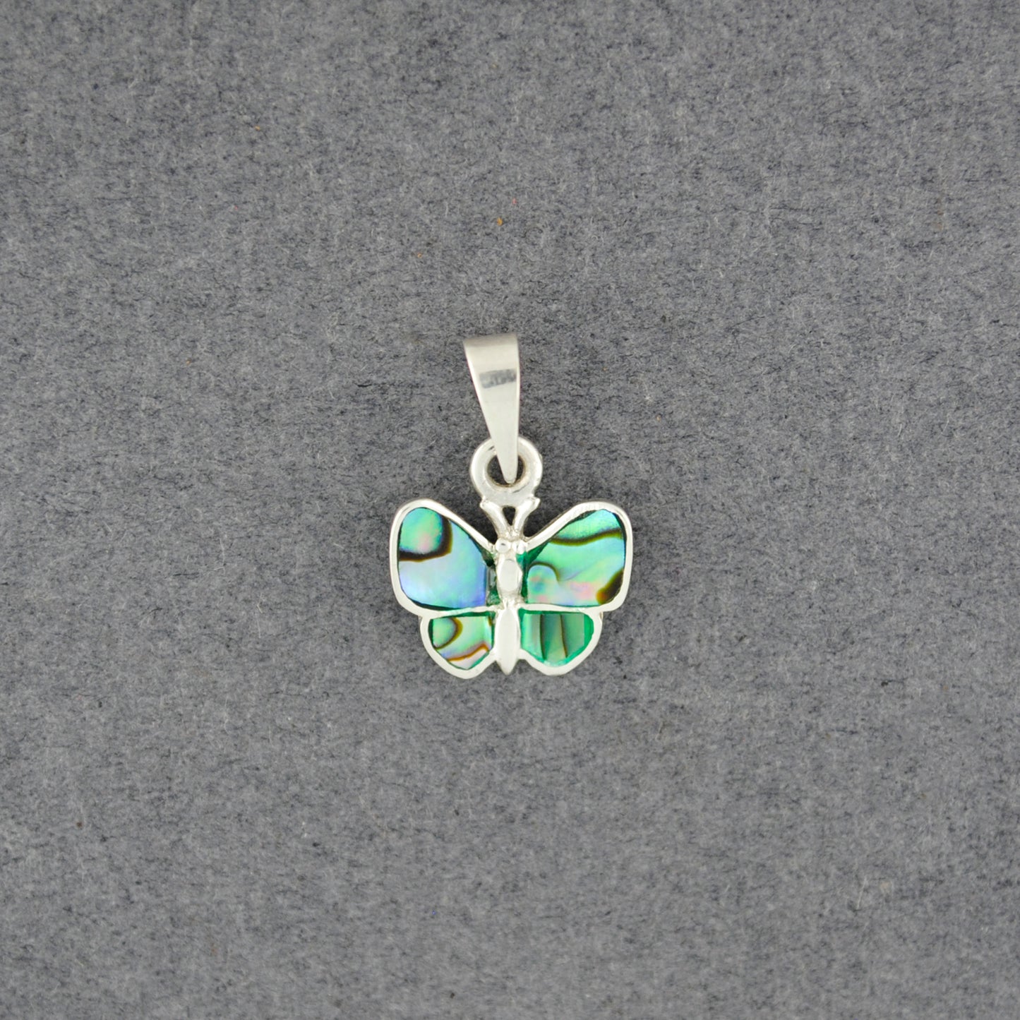 Sterling Silver Abalone Butterfly Mini Pendant
