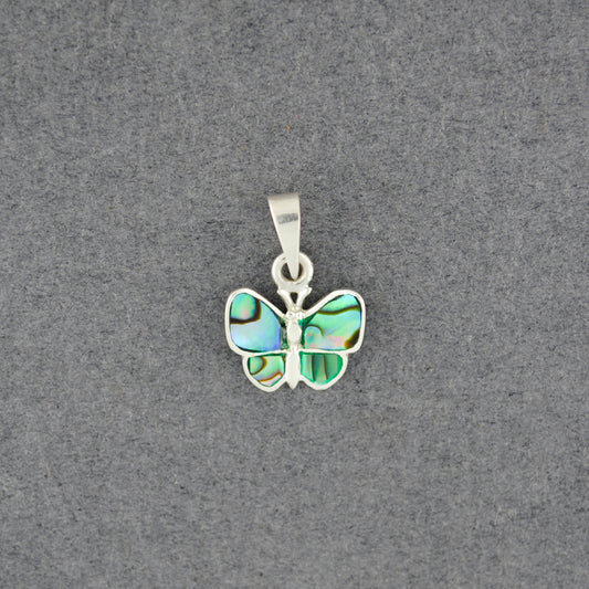 Sterling Silver Abalone Butterfly Mini Pendant