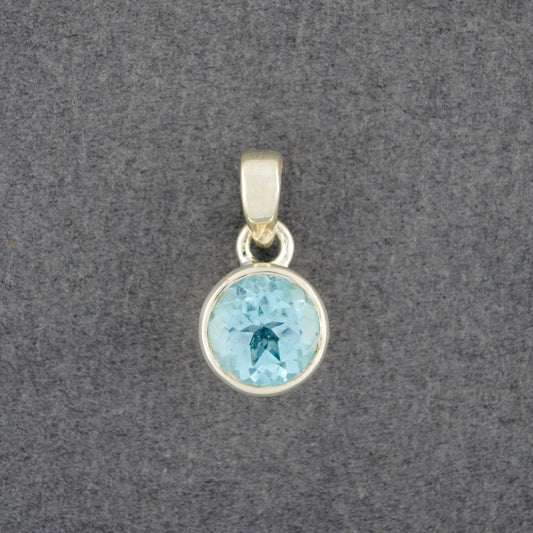 Sterling Silver Blue Topaz Circle Pendant