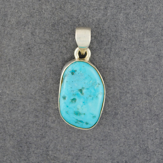 Sterling Silver Turquoise Free Form Pendant