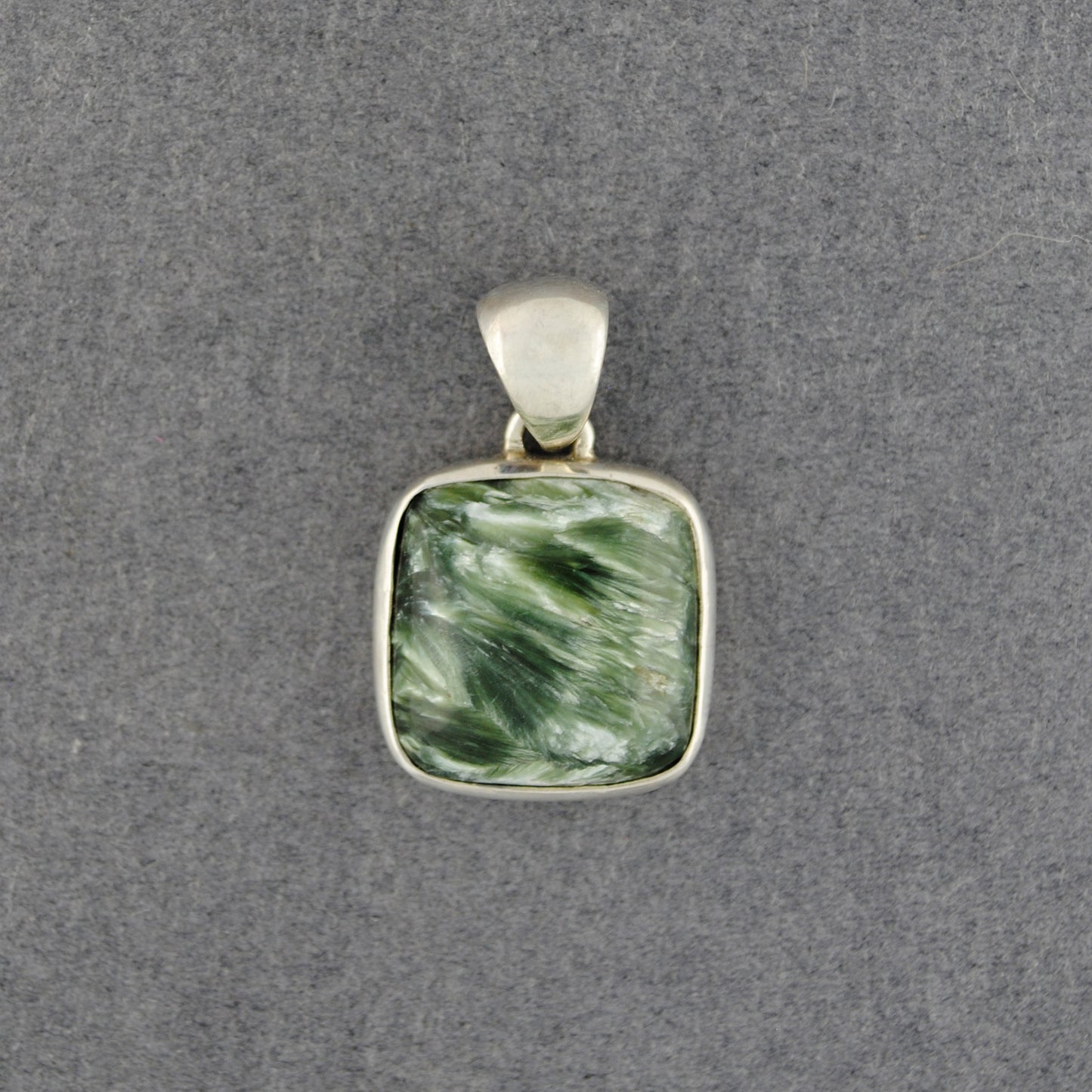 Sterling Silver Seraphinite Small Square Pendant