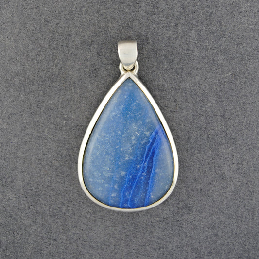 Sterling Silver Denim Lapis Teardrop Pendant