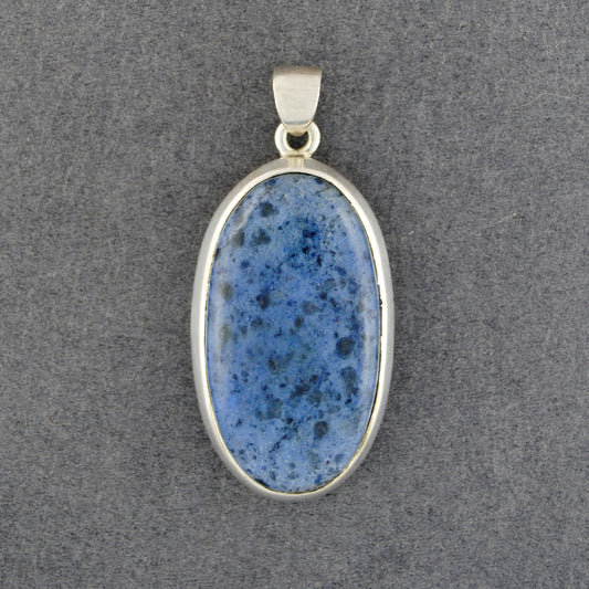 Sterling Silver Denim Lapis Oval Pendant