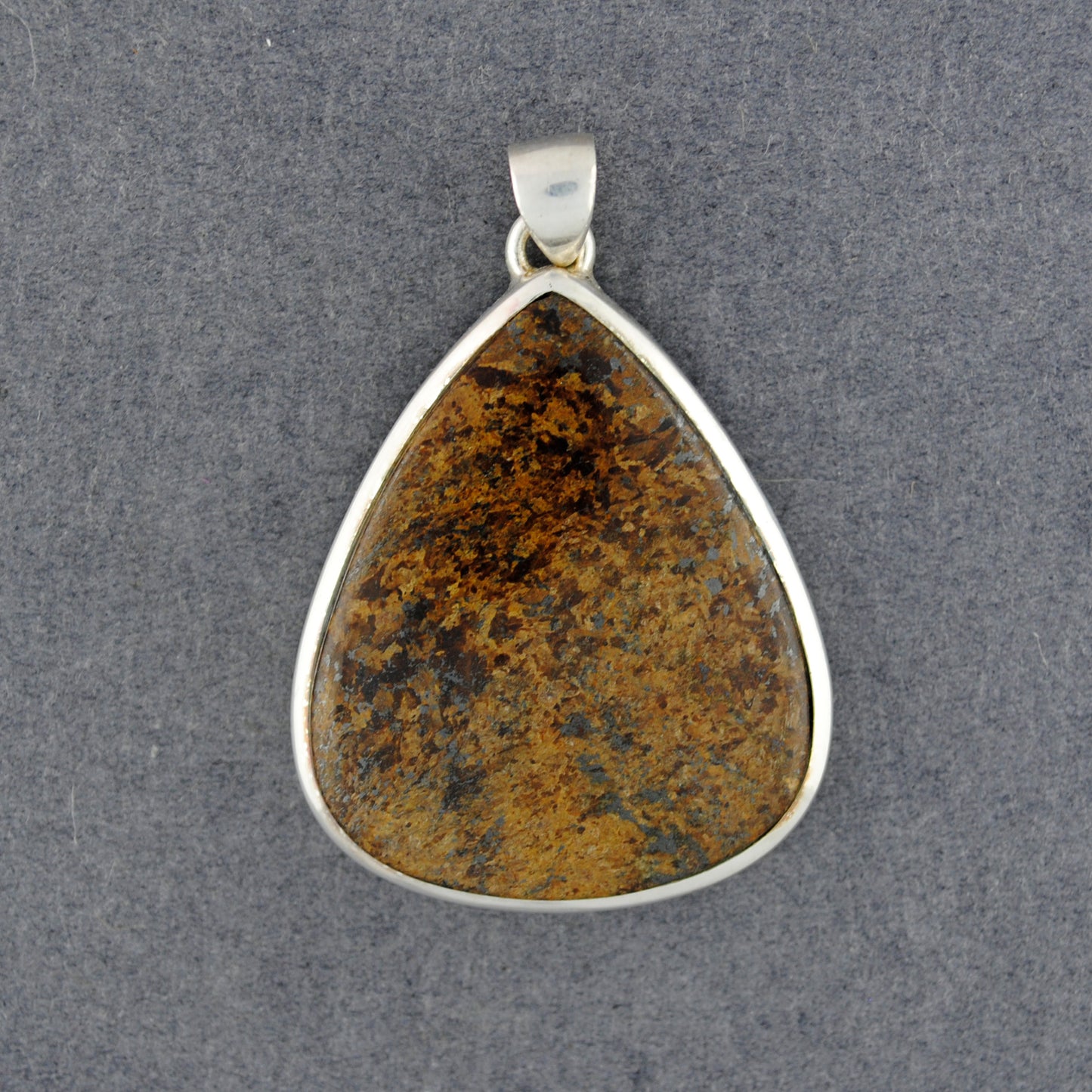 Sterling Silver Bronzite Teardrop Pendant
