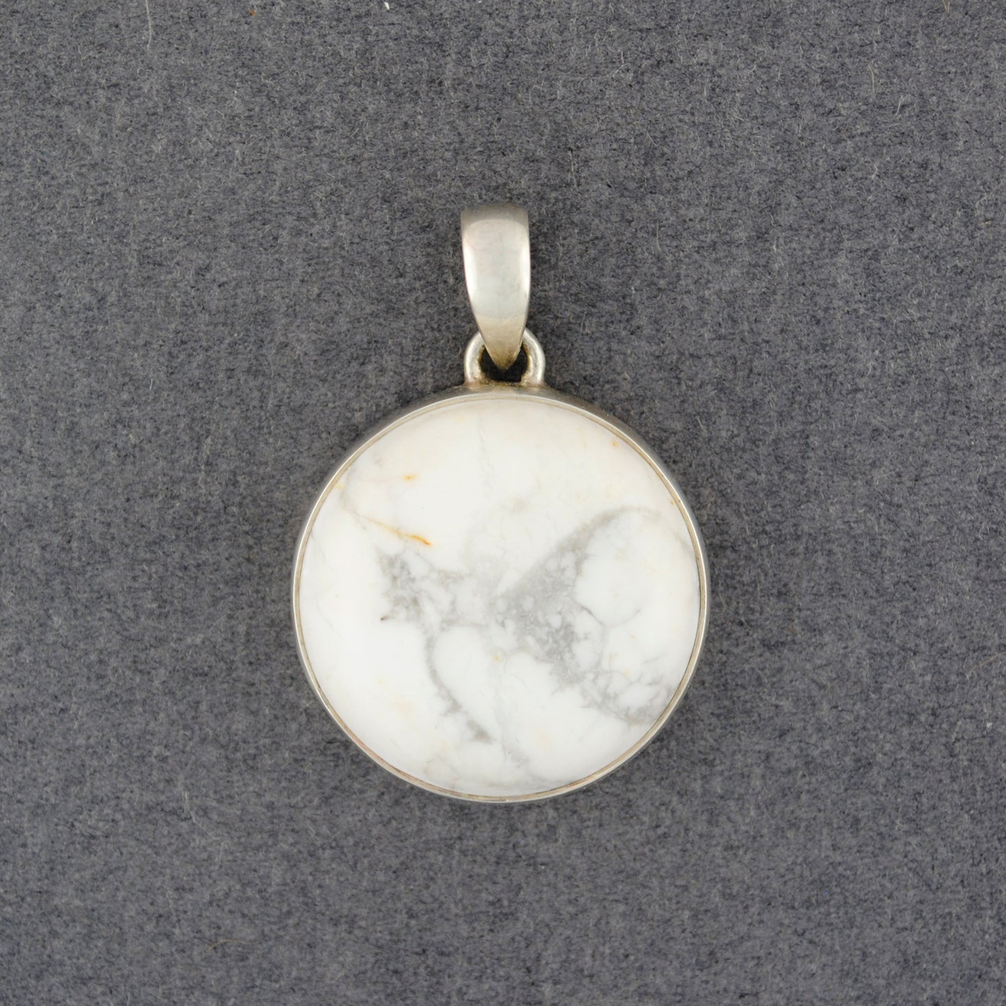 Sterling Silver Howlite Circle Pendant