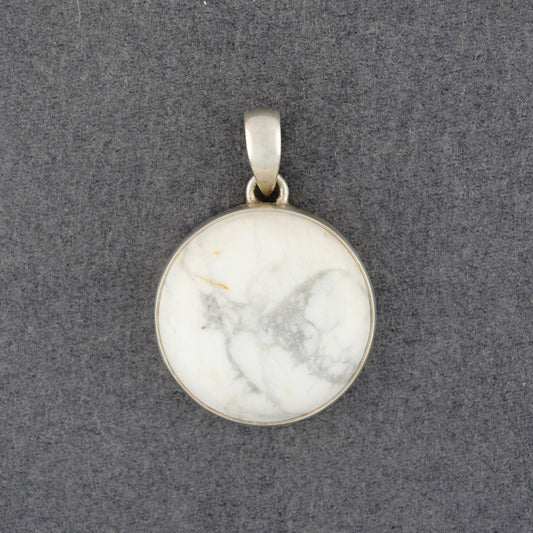 Sterling Silver Howlite Circle Pendant