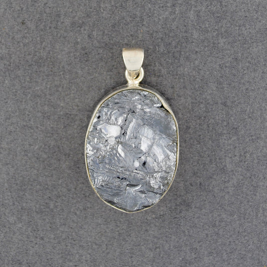 Sterling Silver Hematite Oval Pendant