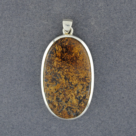 Sterling Silver Bronzite Oval Pendant