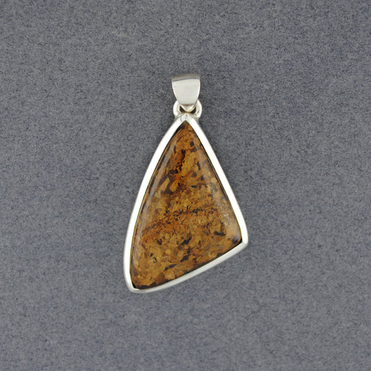 Sterling Silver Bronzite Triangle Pendant
