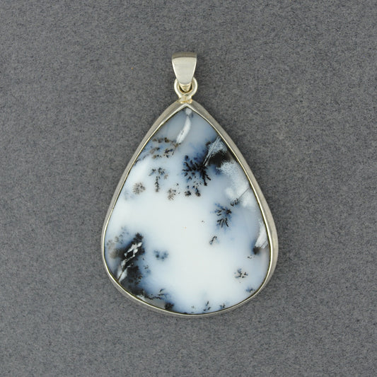 Sterling Silver Dendrite Agate Teardrop Pendant