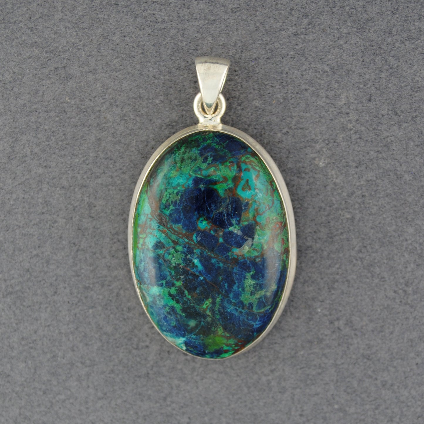 Sterling Silver Azurite Oval Pendant
