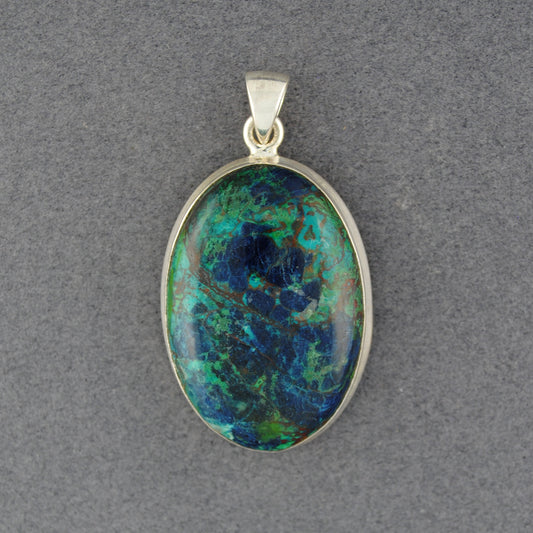 Sterling Silver Azurite Oval Pendant