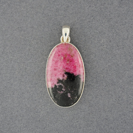 Sterling Silver Rhodonite Medium Oval Pendant