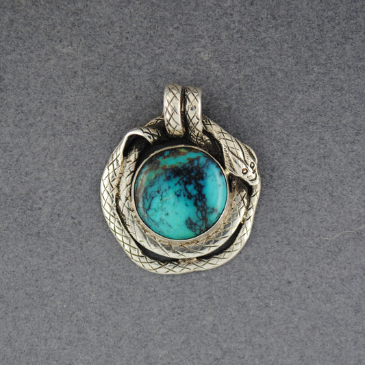 Sterling Silver Turquoise Snake Pendant