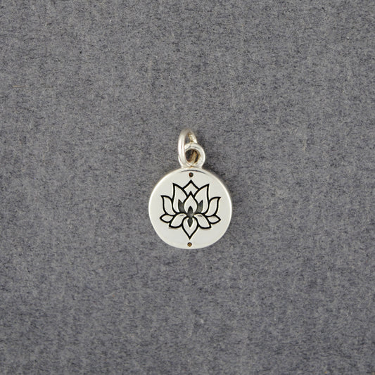 Sterling Silver Lotus Charm