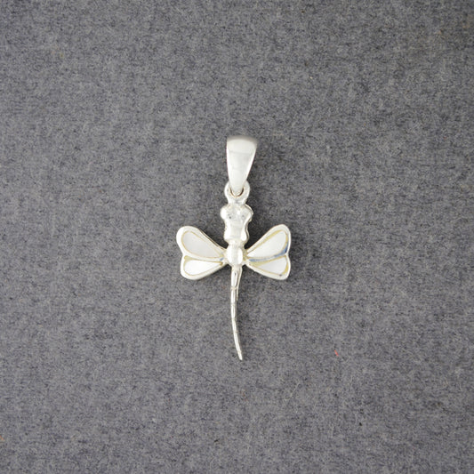 Sterling Silver Mother of Pearl Mini Dragonfly Pendant