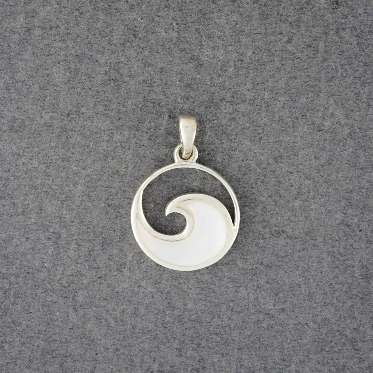 Sterling Silver Mother of Pearl Wave Pendant
