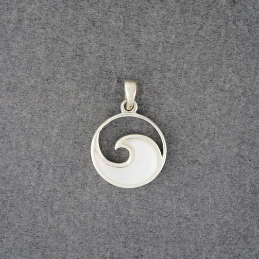 Sterling Silver Mother of Pearl Wave Pendant