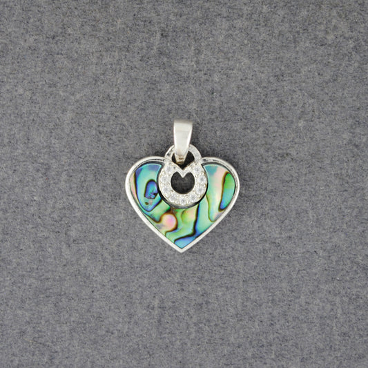 Sterling Silver Abalone Heart Pendant