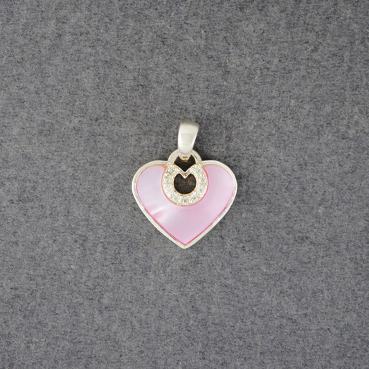 Sterling Silver Pink Mother of Pearl Heart Pendant