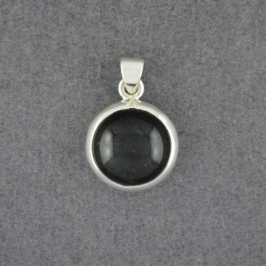 Sterling Silver Obsidian Circle Pendant