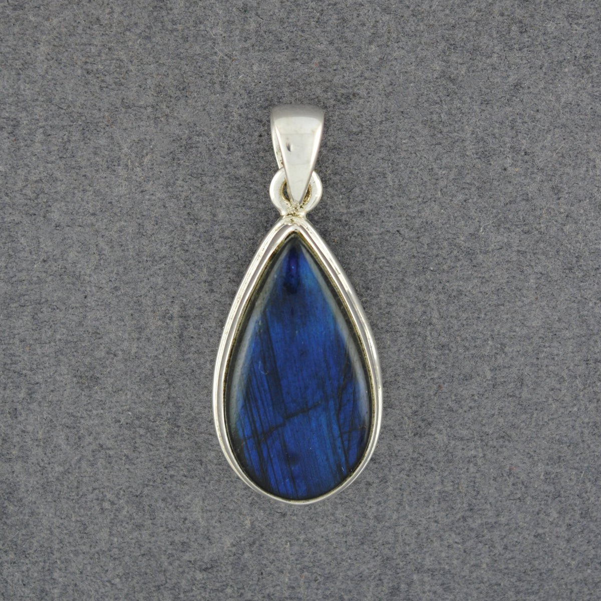 Sterling Silver Labradorite Long Teardrop Pendant