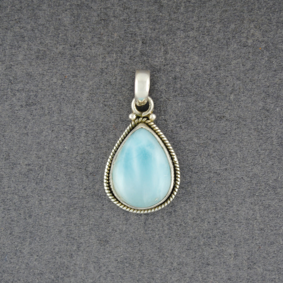 Sterling Silver Larimar Twist Teardrop Pendant