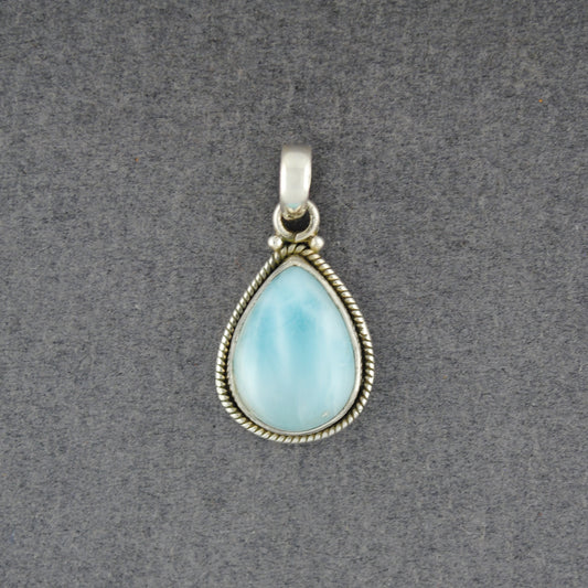Sterling Silver Larimar Twist Teardrop Pendant
