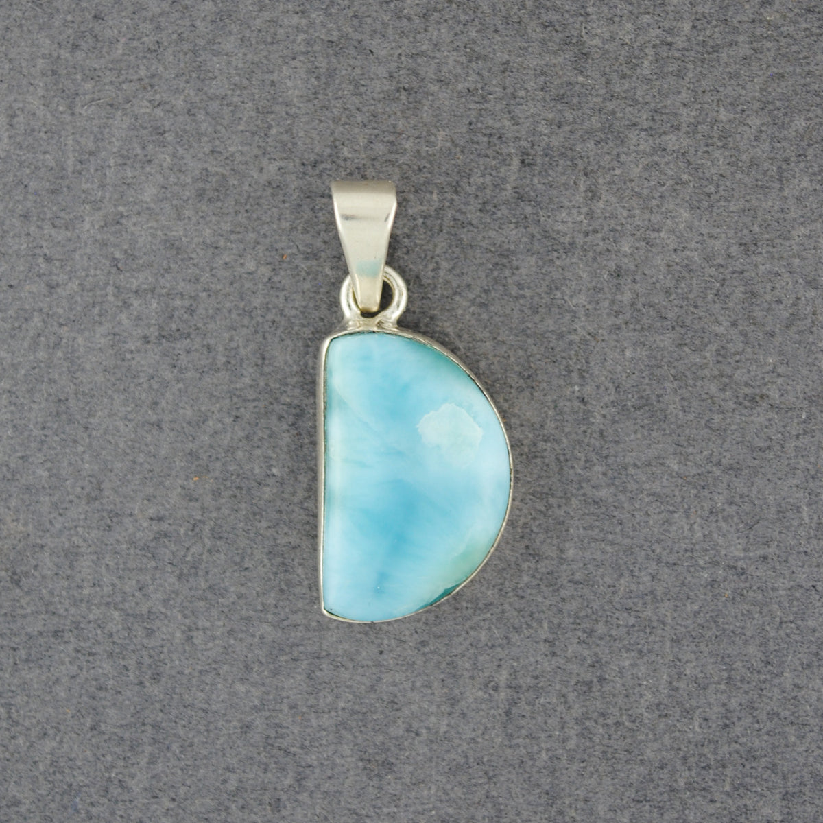 Sterling Silver Larimar Half Moon Pendant