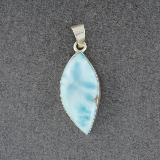 Sterling Silver Larimar Pointed Drop Pendant