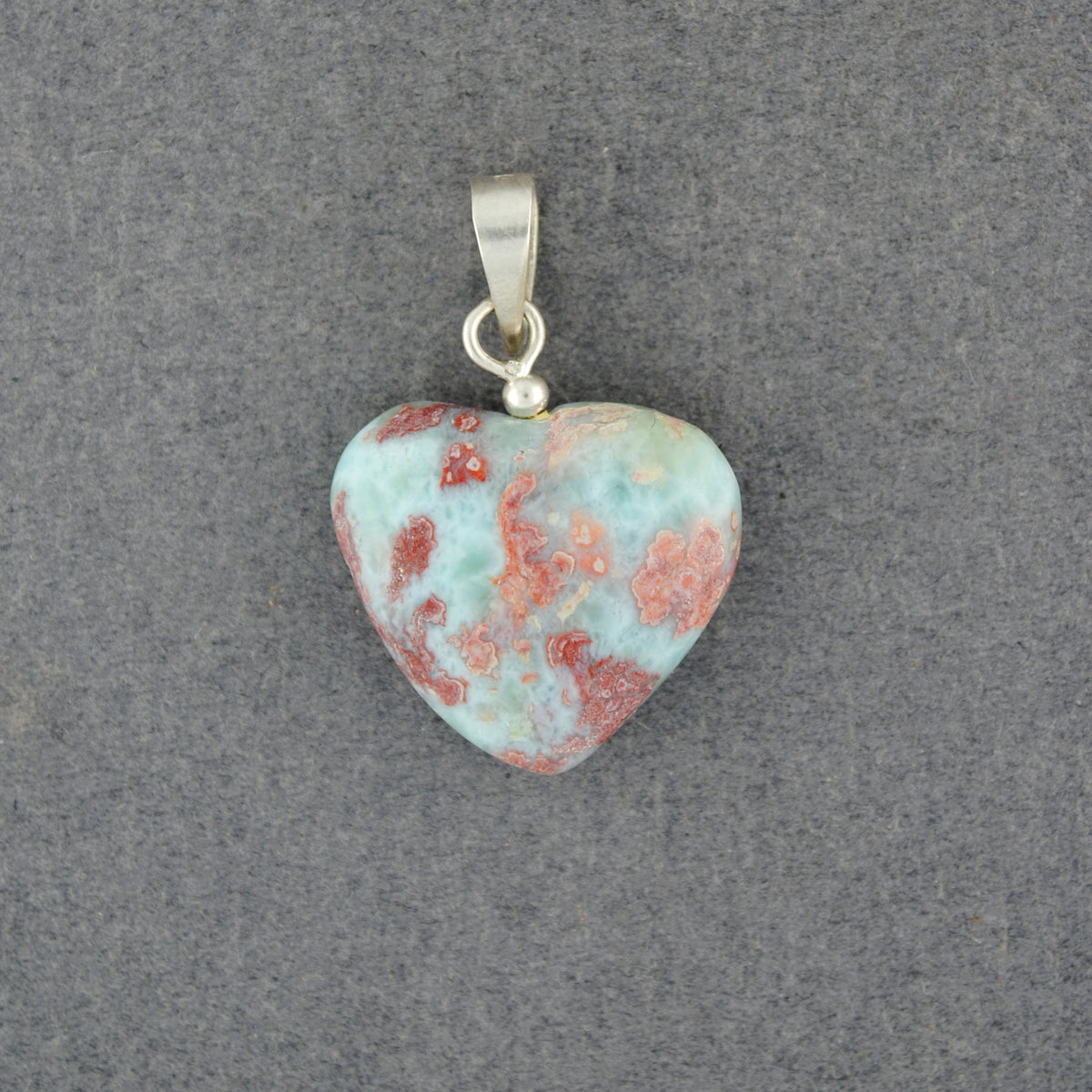 Sterling Silver Medium Red Larimar Heart