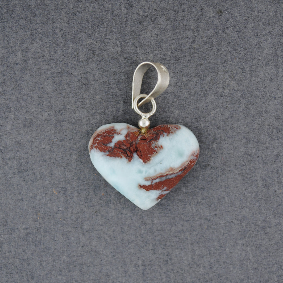 Sterling Silver Small Red Larimar Heart