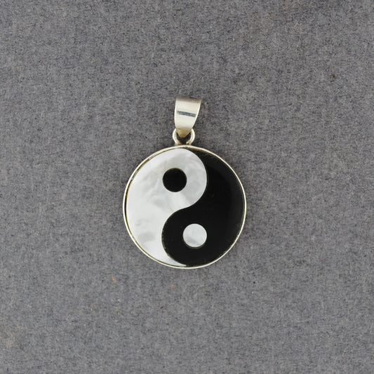 Sterling Silver Mother of Pearl Yin Yang Pendant
