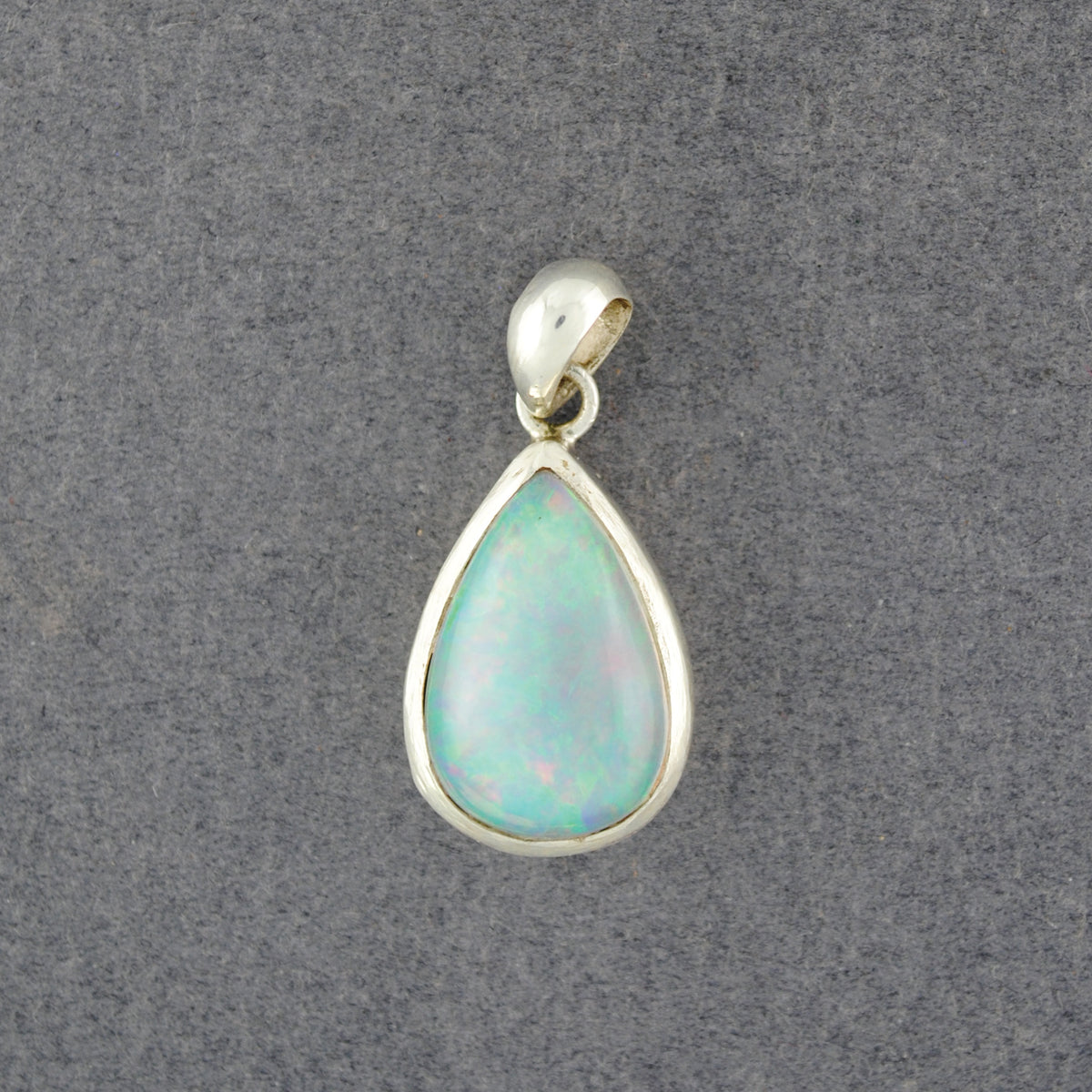 Sterling Silver Opal Teardrop Pendant