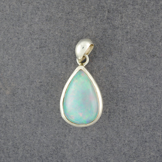 Sterling Silver Opal Teardrop Pendant