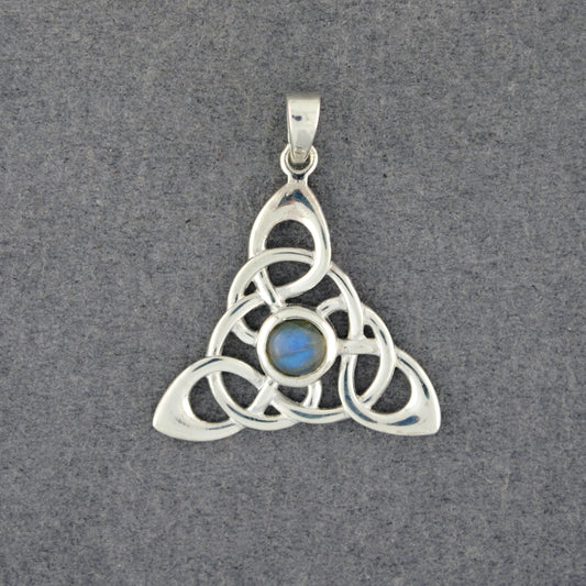 Sterling Silver Labradorite Trinity Knot Pendant