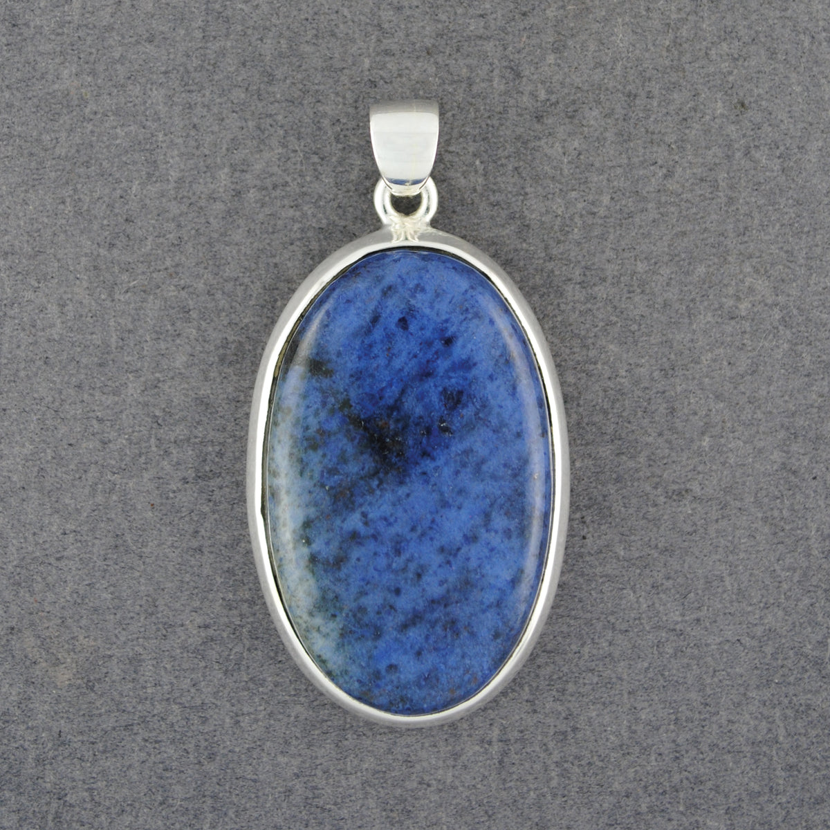 Sterling Silver Denim Lapis Oval Pendant